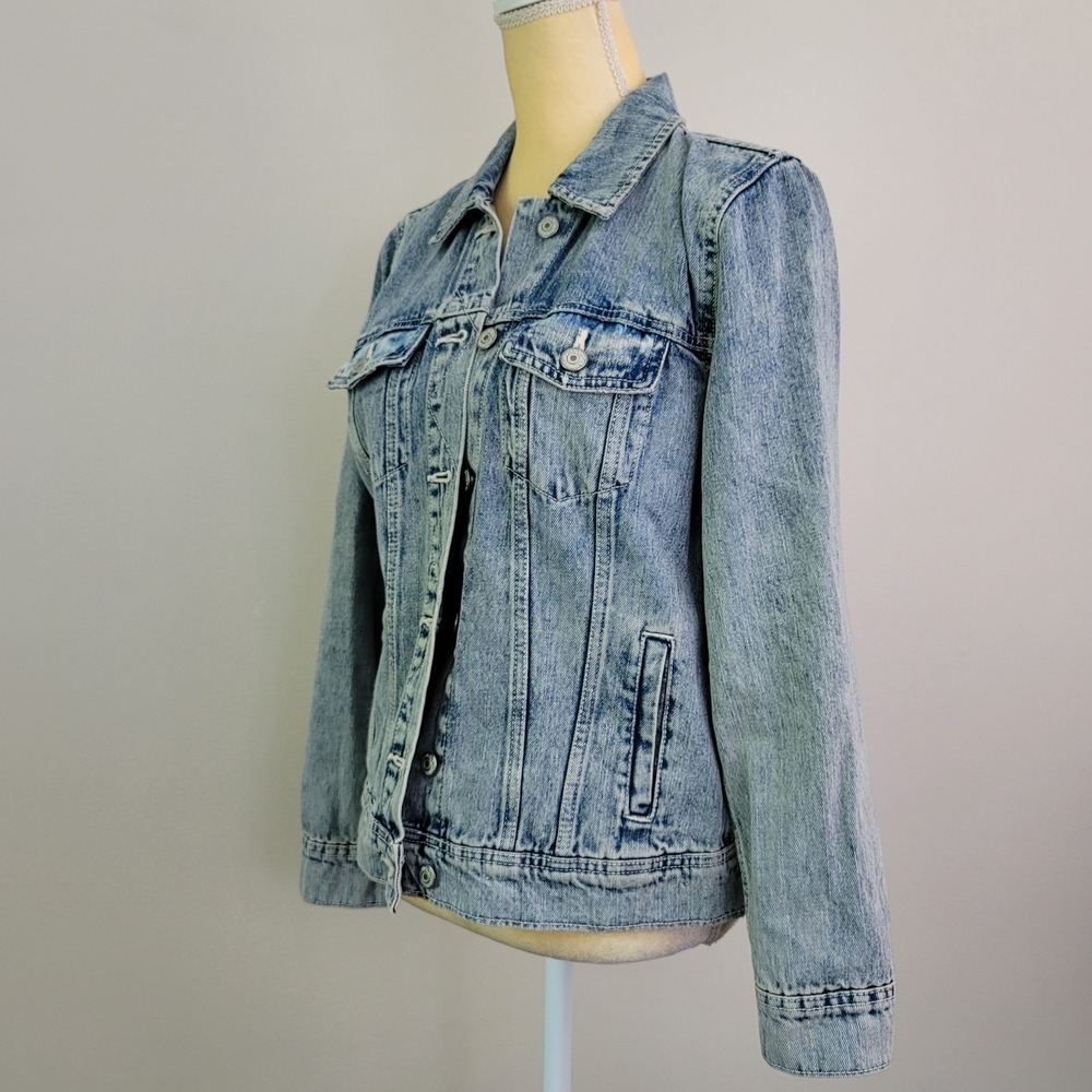 Denim Jacket With American Flag Patch - image 7
